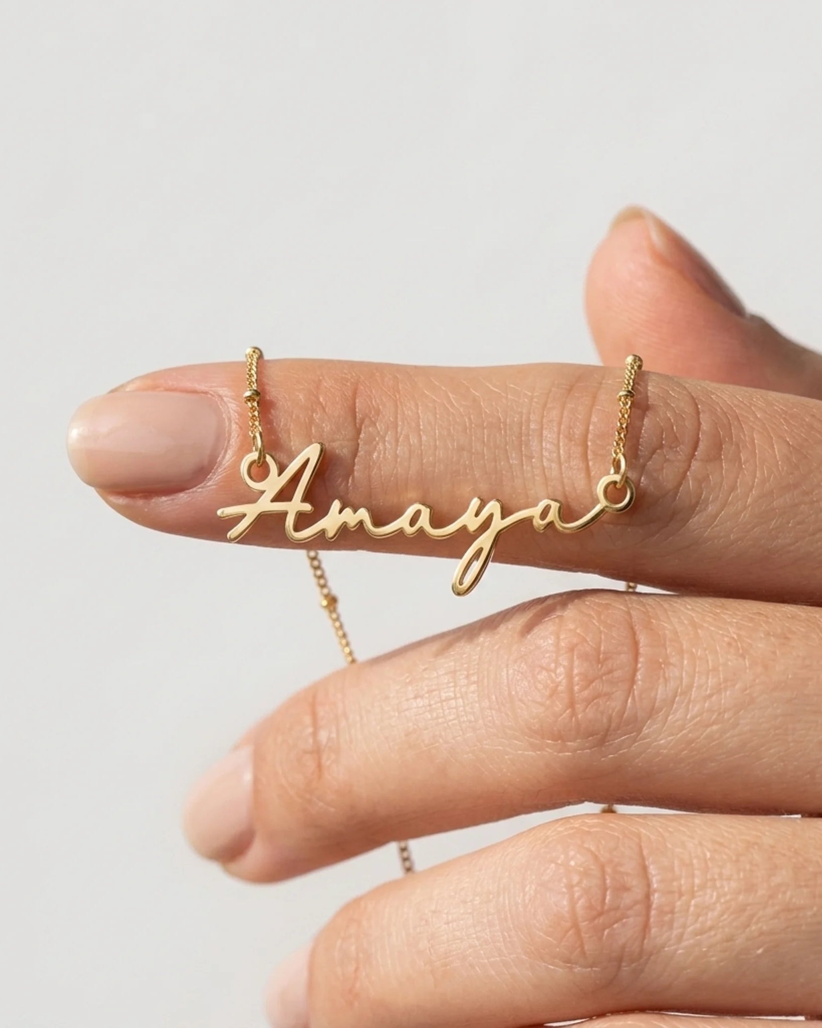 Amaya Name Necklace | 18ct Gold, Silver & Vermeil | Ready to Ship