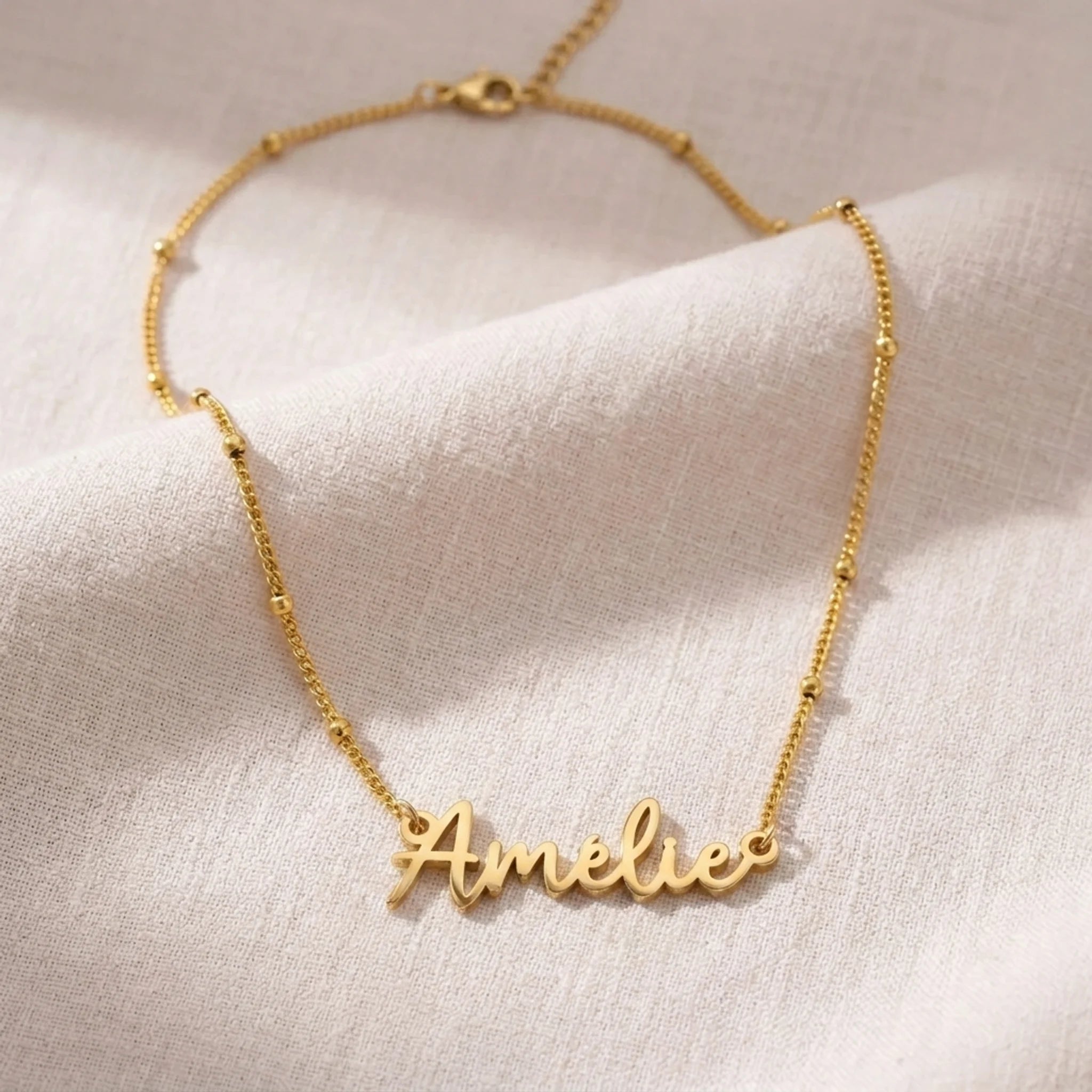 Amelie Name Necklace | 18ct Gold, Silver & Vermeil | Ready to Ship