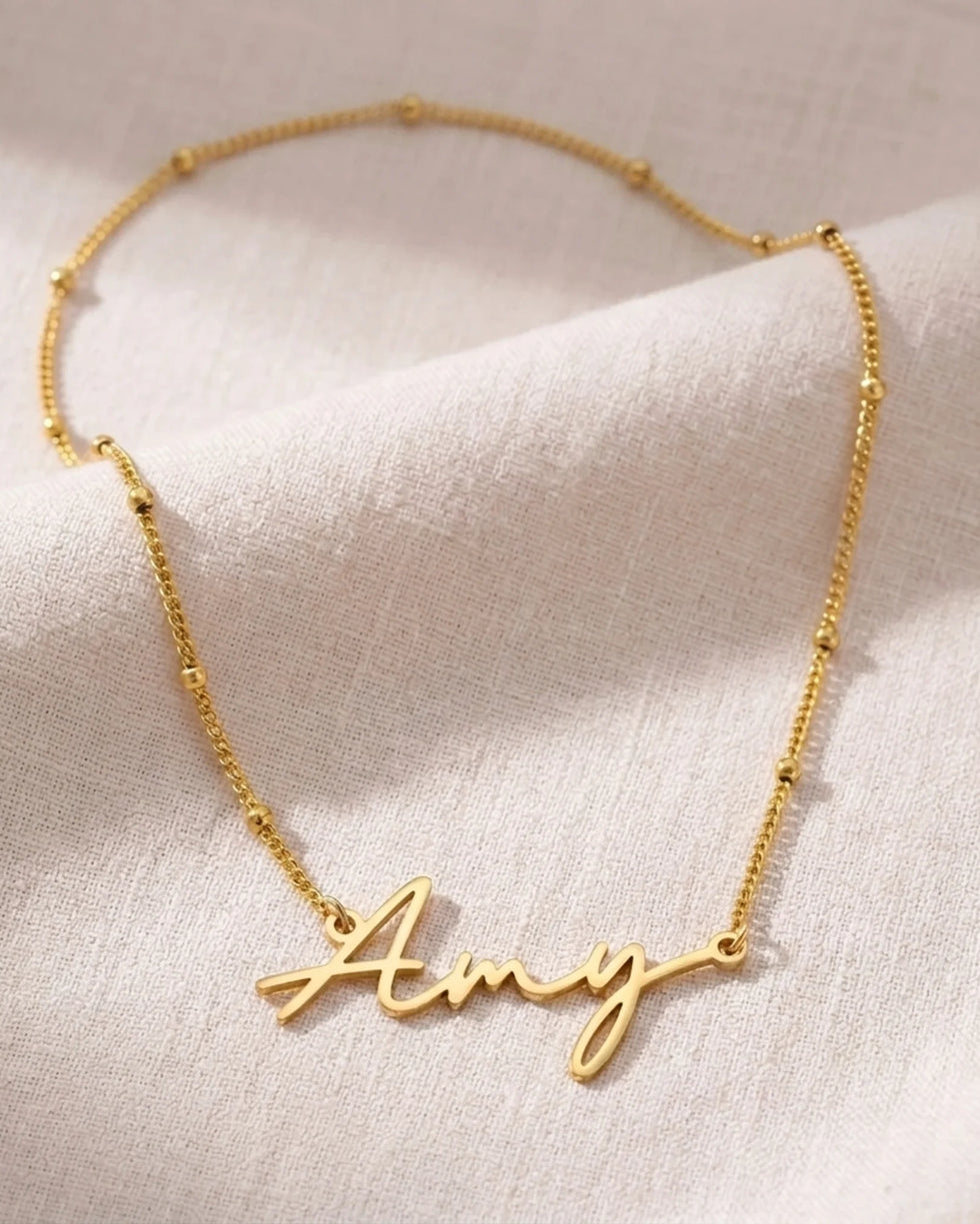 Amy Name Necklace | 18ct Gold, Silver & Vermeil | Ready to Ship