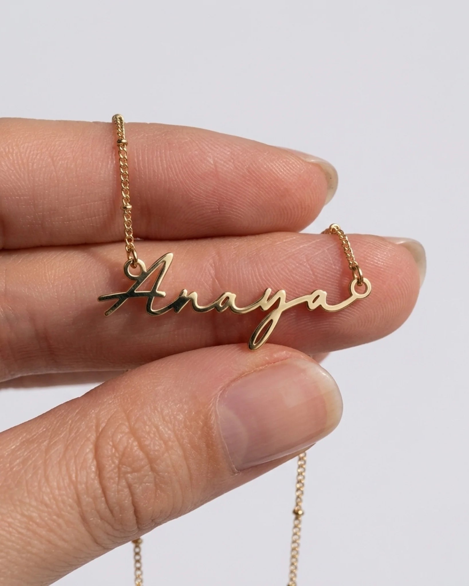 Anaya Name Necklace | 18ct Gold, Silver & Vermeil | Ready to Ship