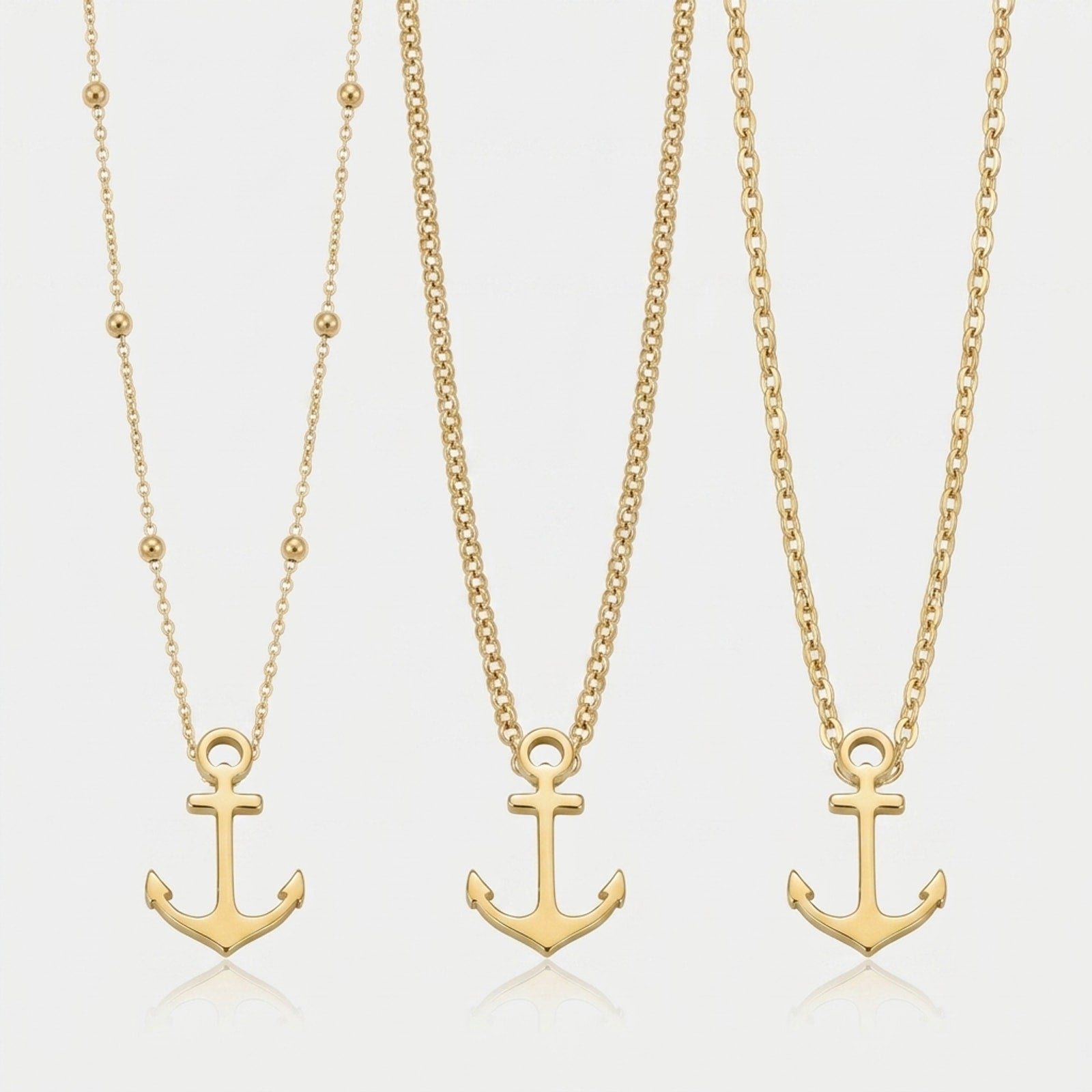 Anchor Charm Necklace & Bracelet