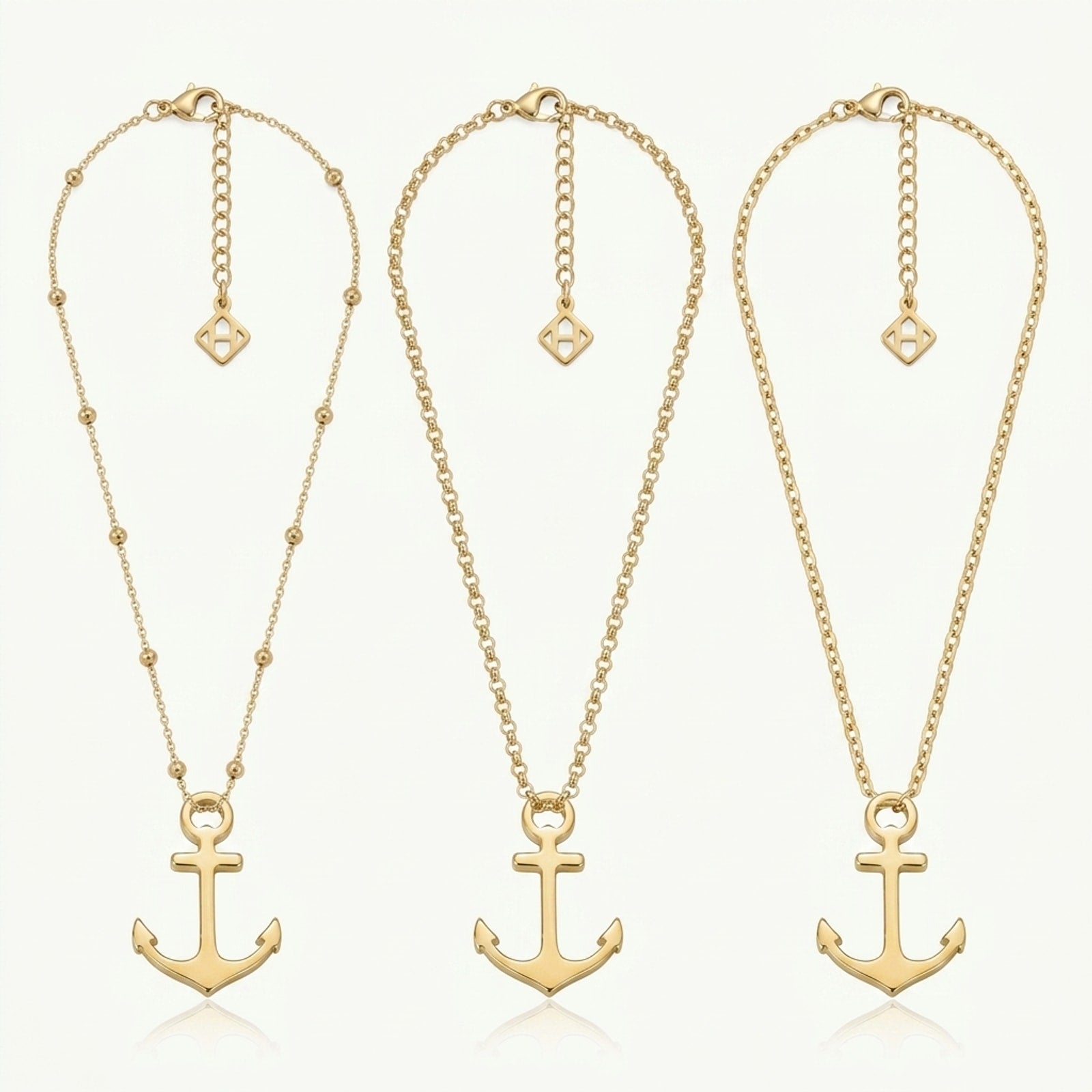 Anchor Charm Necklace & Bracelet