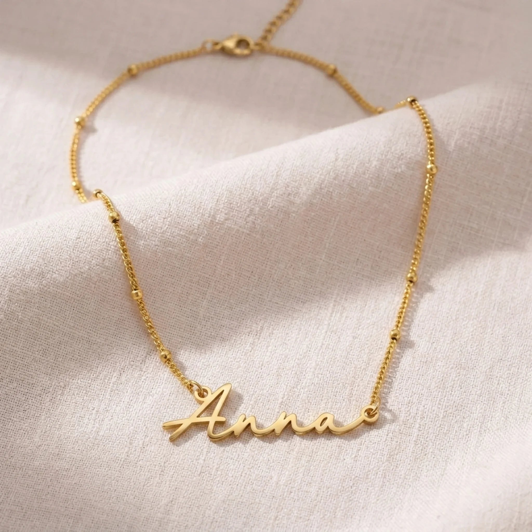 Anna Name Necklace | 18ct Gold, Silver & Vermeil | Ready to Ship