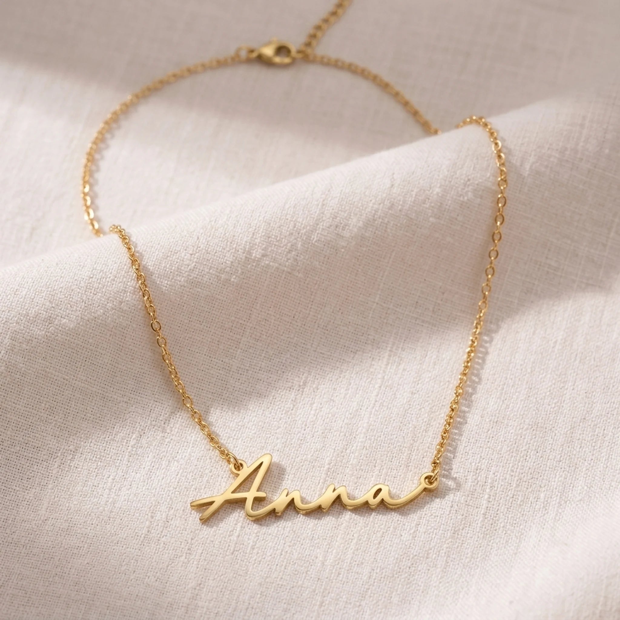 Anna Name Necklace | 18ct Gold, Silver & Vermeil | Ready to Ship
