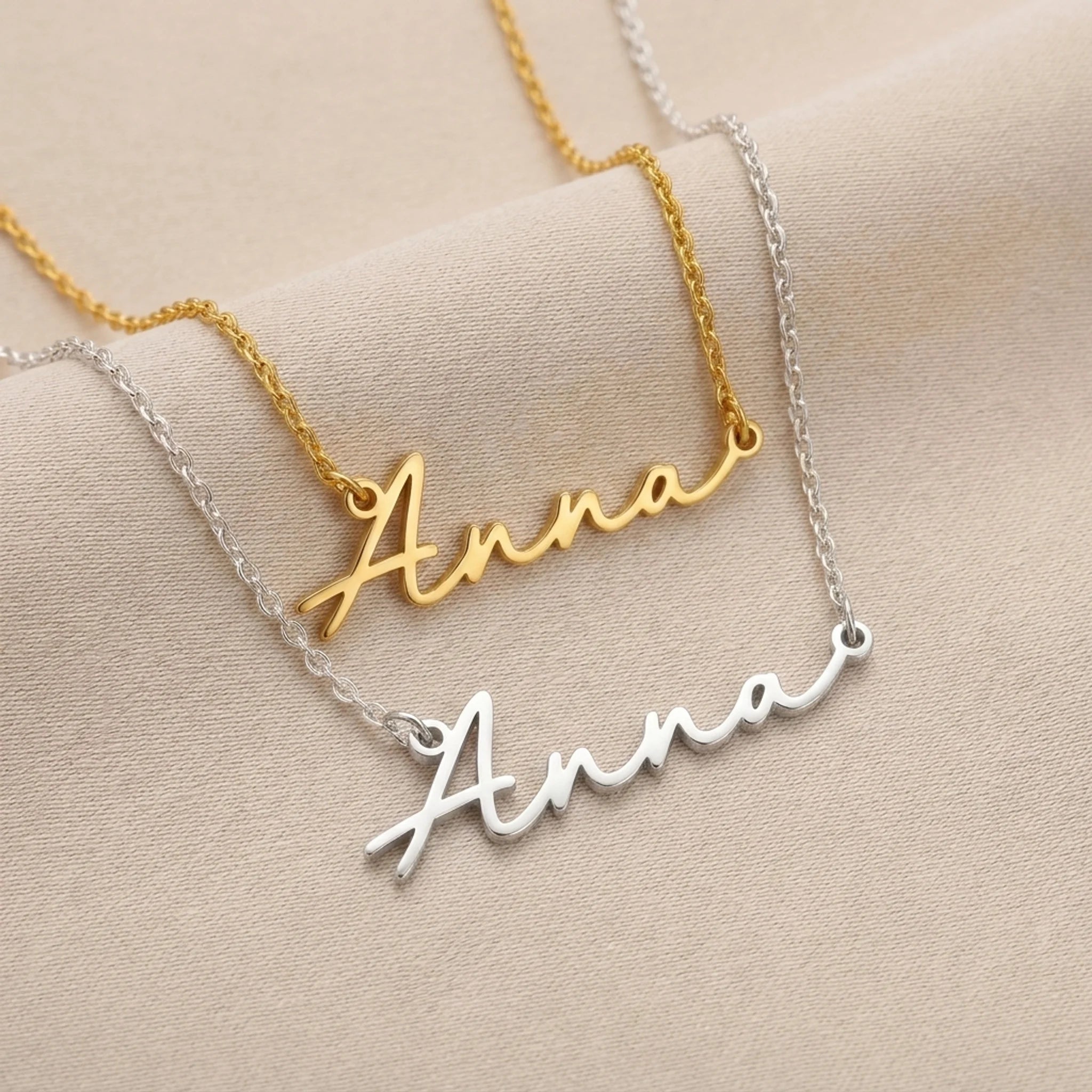 Anna Name Necklace | 18ct Gold, Silver & Vermeil | Ready to Ship