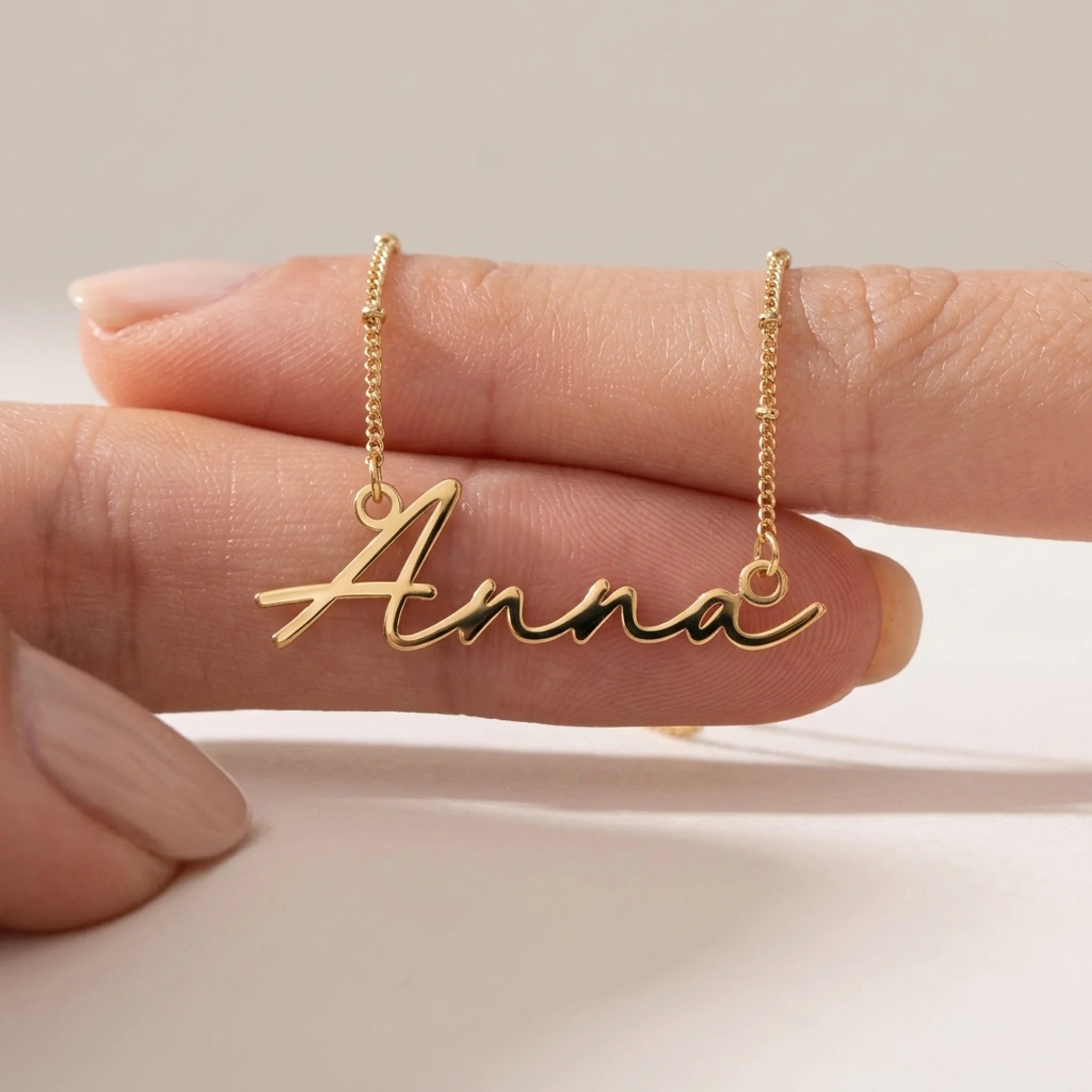 Anna Name Necklace | 18ct Gold, Silver & Vermeil | Ready to Ship