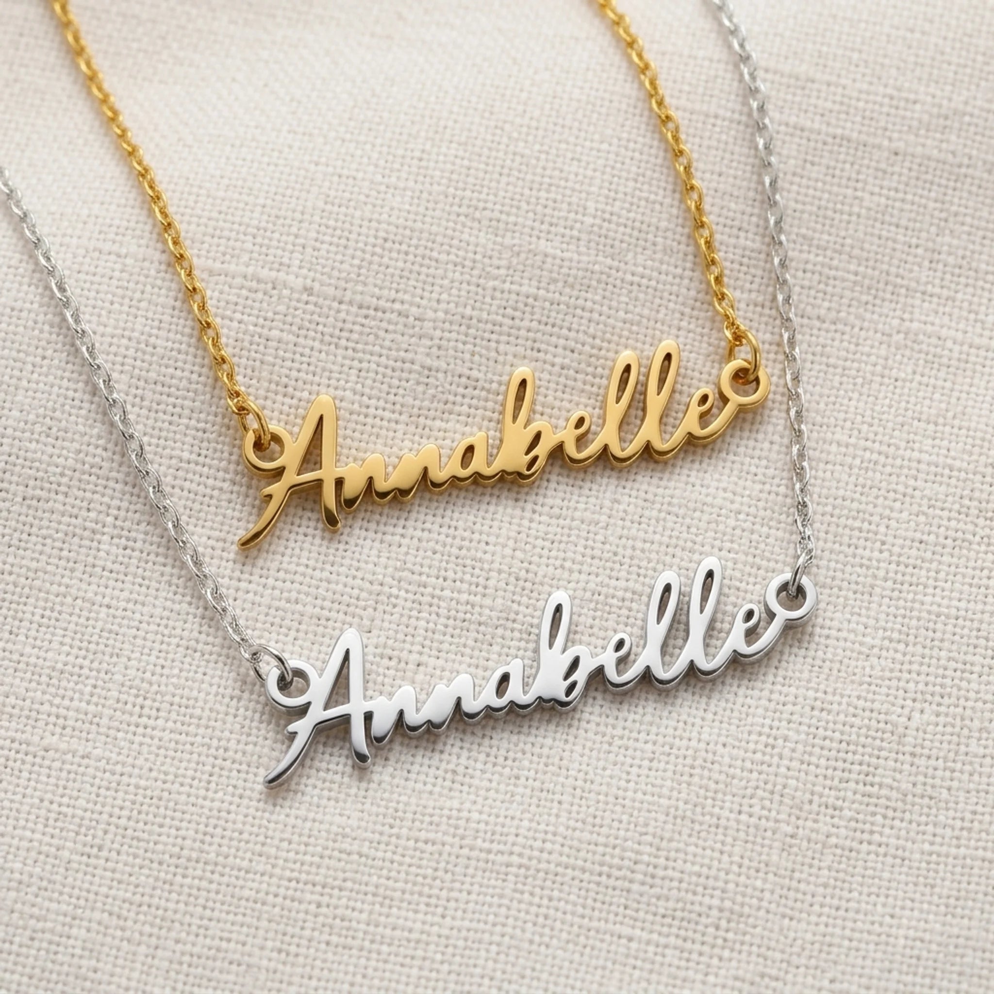 Annabelle Name Necklace | 18ct Gold, Silver & Vermeil | Ready to Ship