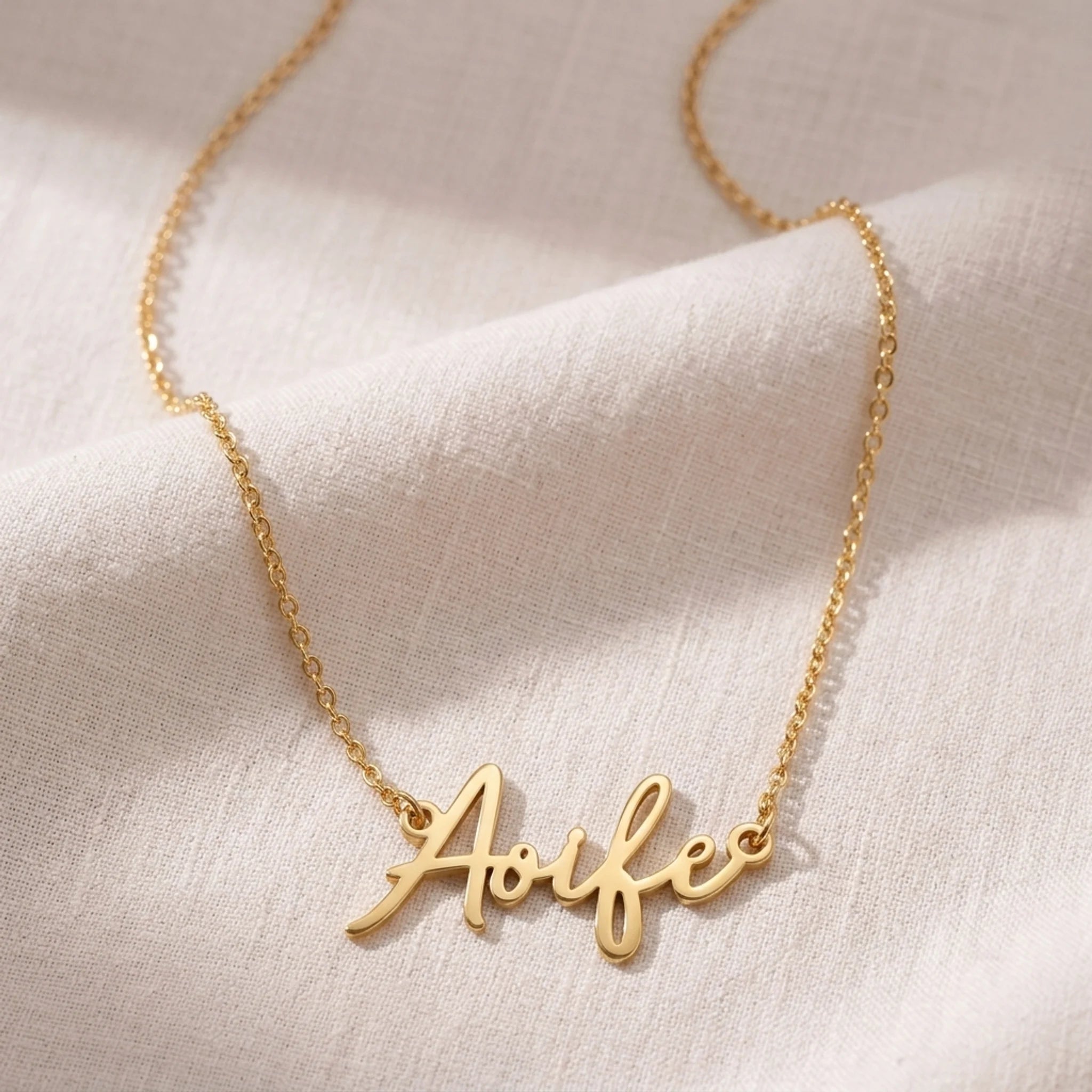 Aoife Name Necklace | 18ct Gold, Silver & Vermeil | Ready to Ship