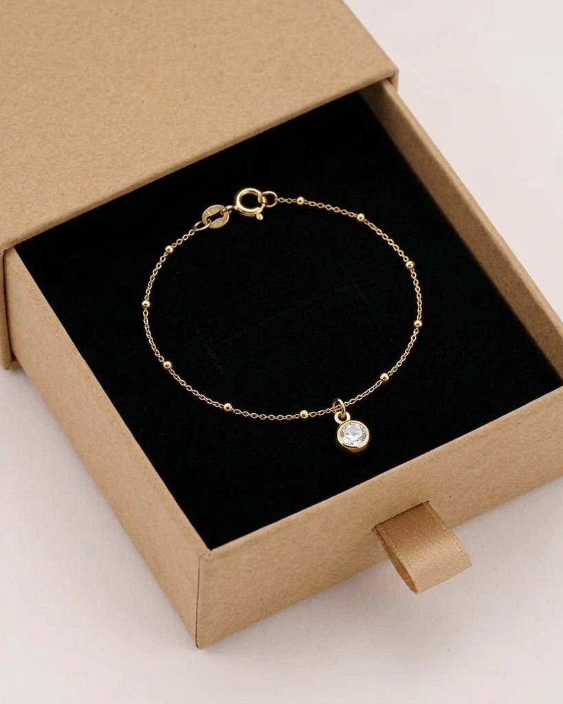 April Birthstone Bracelet | Crystal, Gold & Silver