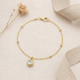 April Birthstone Bracelet | Crystal, Gold & Silver