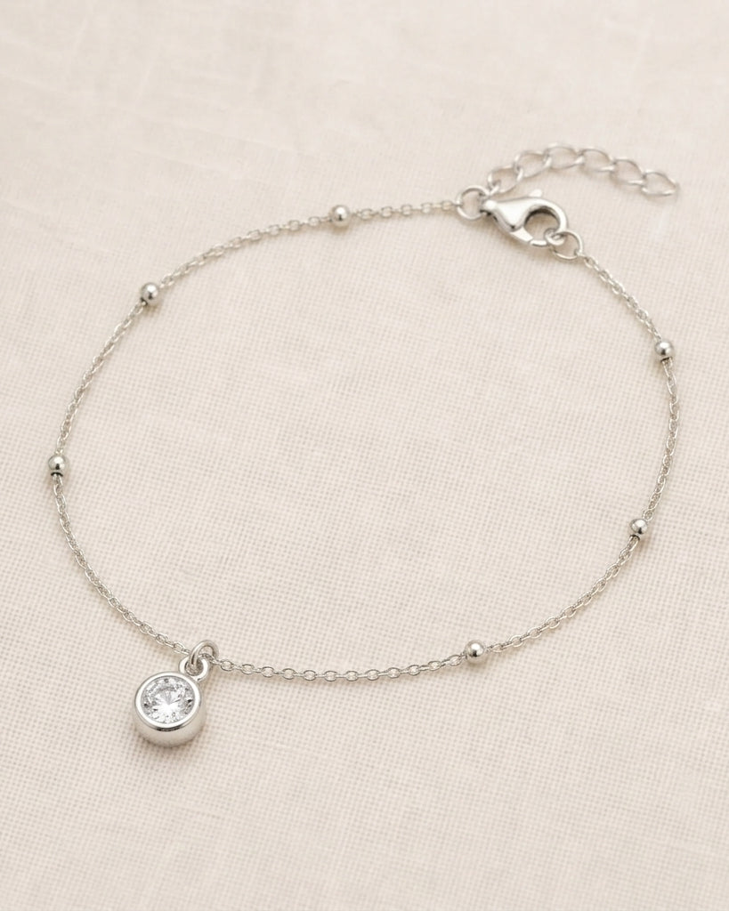 April Birthstone Bracelet | Crystal, Gold & Silver