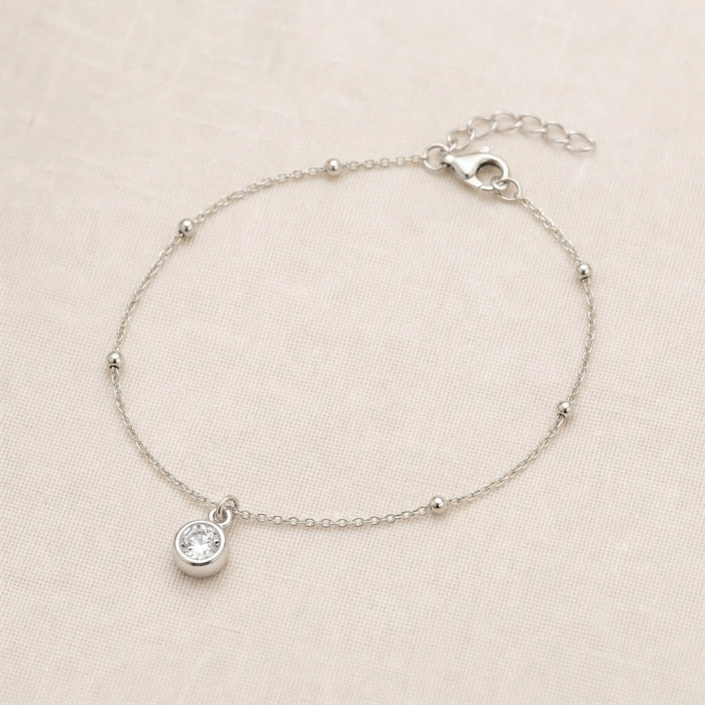 April Birthstone Bracelet | Crystal, Gold & Silver