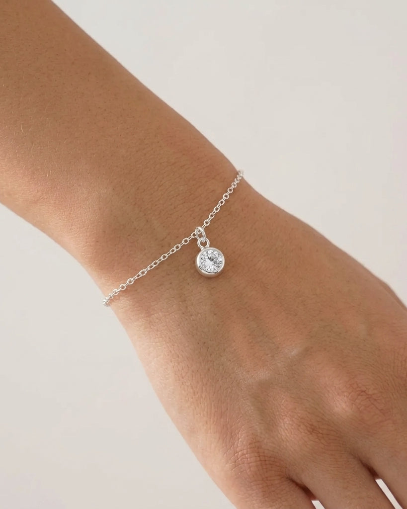 April Birthstone Bracelet | Crystal, Gold & Silver
