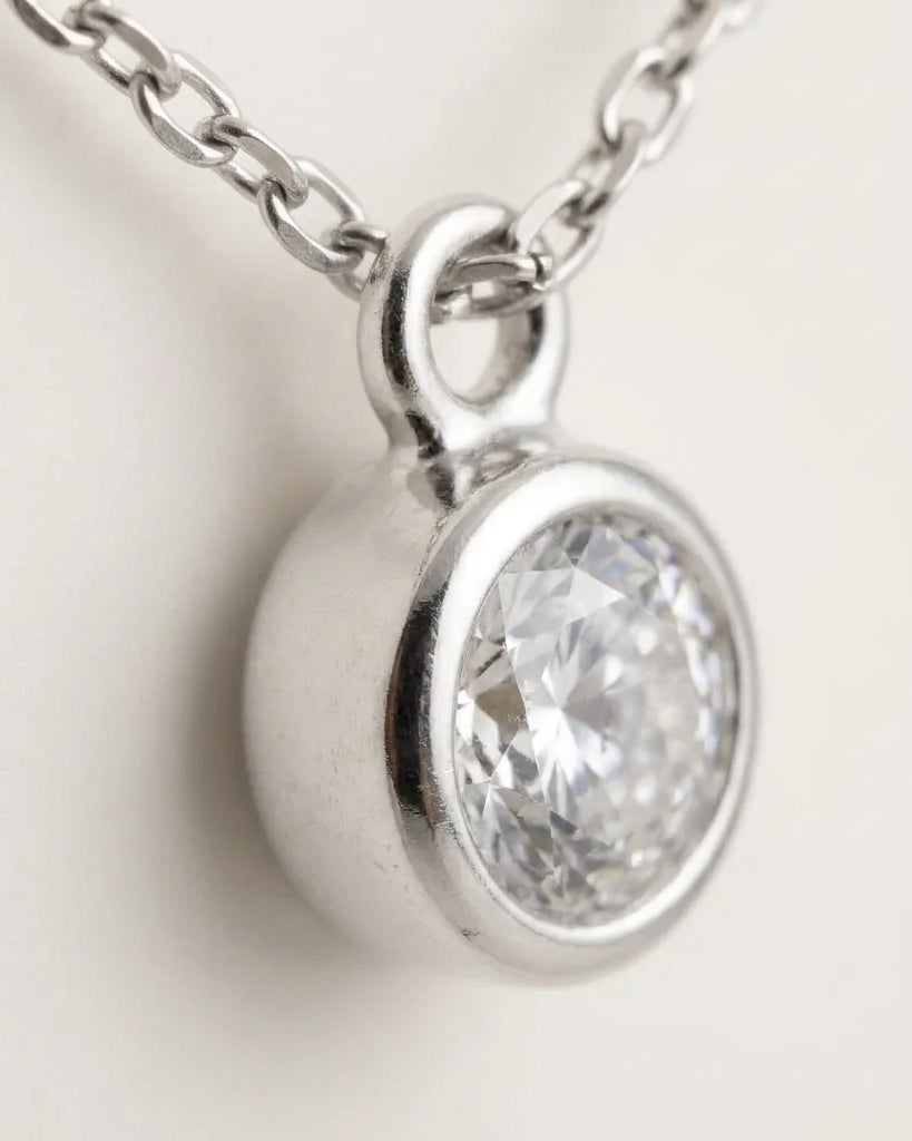April Birthstone Necklace | Crystal, Gold & Silver