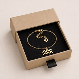 Aquarius Zodiac Bracelet | Star Sign Charm, Gold & Silver