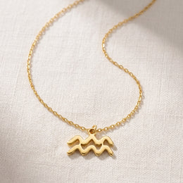 Aquarius Zodiac Necklace | Star Sign Pendant, Gold & Silver