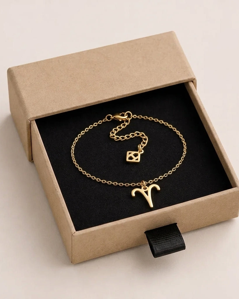 Aries Zodiac Bracelet | Star Sign Charm, Gold & Silver