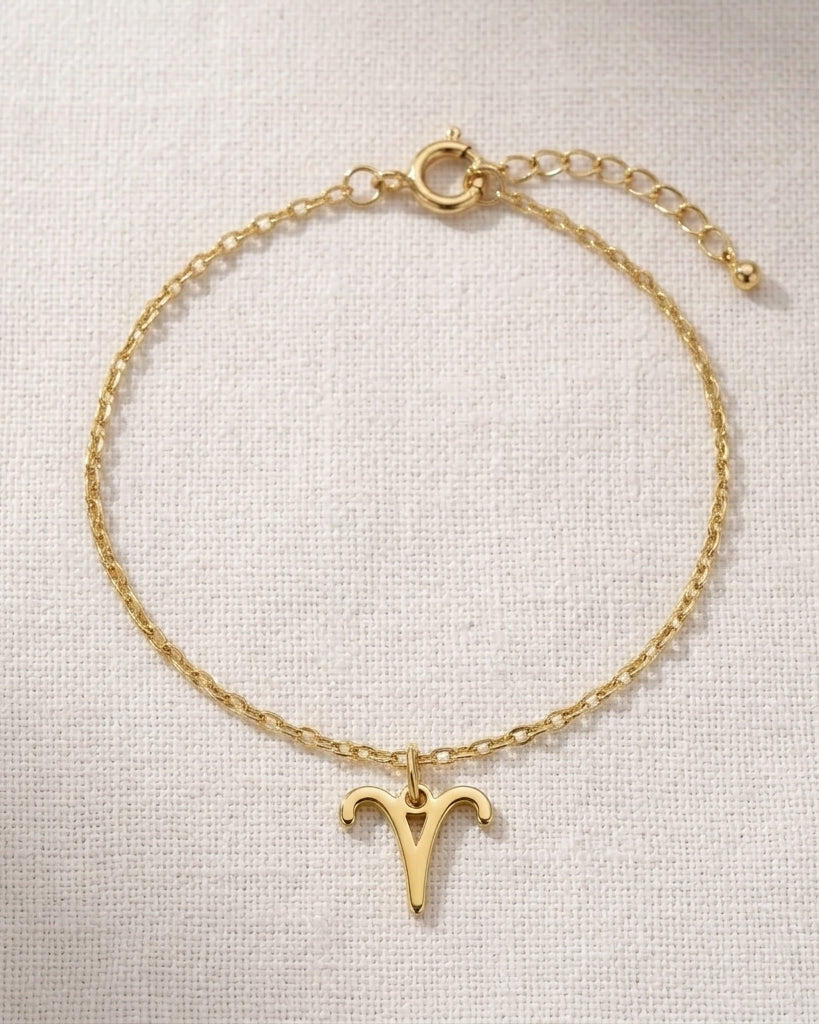 Aries Zodiac Bracelet | Star Sign Charm, Gold & Silver