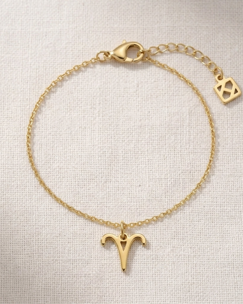 Aries Zodiac Bracelet | Star Sign Charm, Gold & Silver