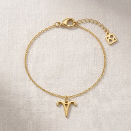 Aries Zodiac Bracelet | Star Sign Charm, Gold & Silver