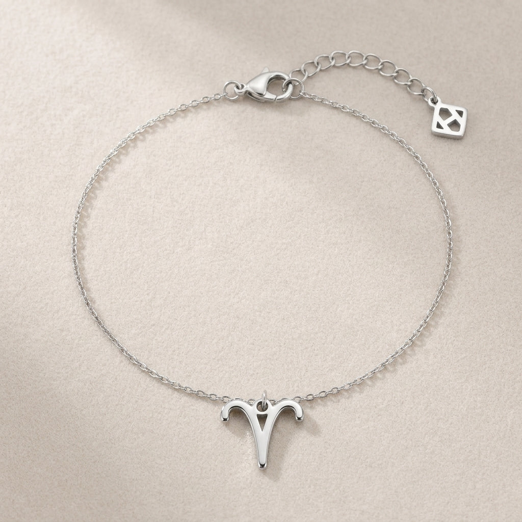 Aries Zodiac Bracelet | Star Sign Charm, Gold & Silver