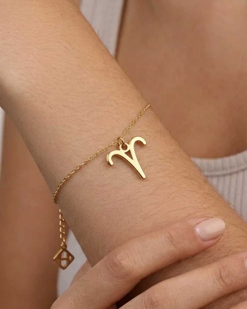 Aries Zodiac Bracelet | Star Sign Charm, Gold & Silver