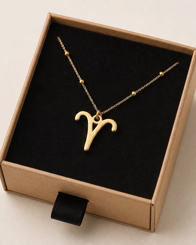 Aries Zodiac Necklace | Star Sign Pendant, Gold & Silver