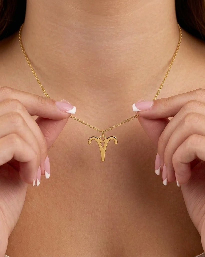 Aries Zodiac Necklace | Star Sign Pendant, Gold & Silver