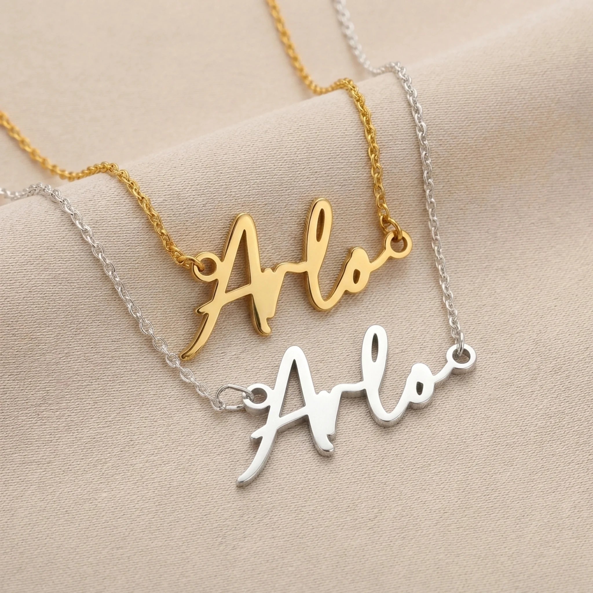 Arlo Name Necklace | 18ct Gold, Silver & Vermeil | Ready to Ship