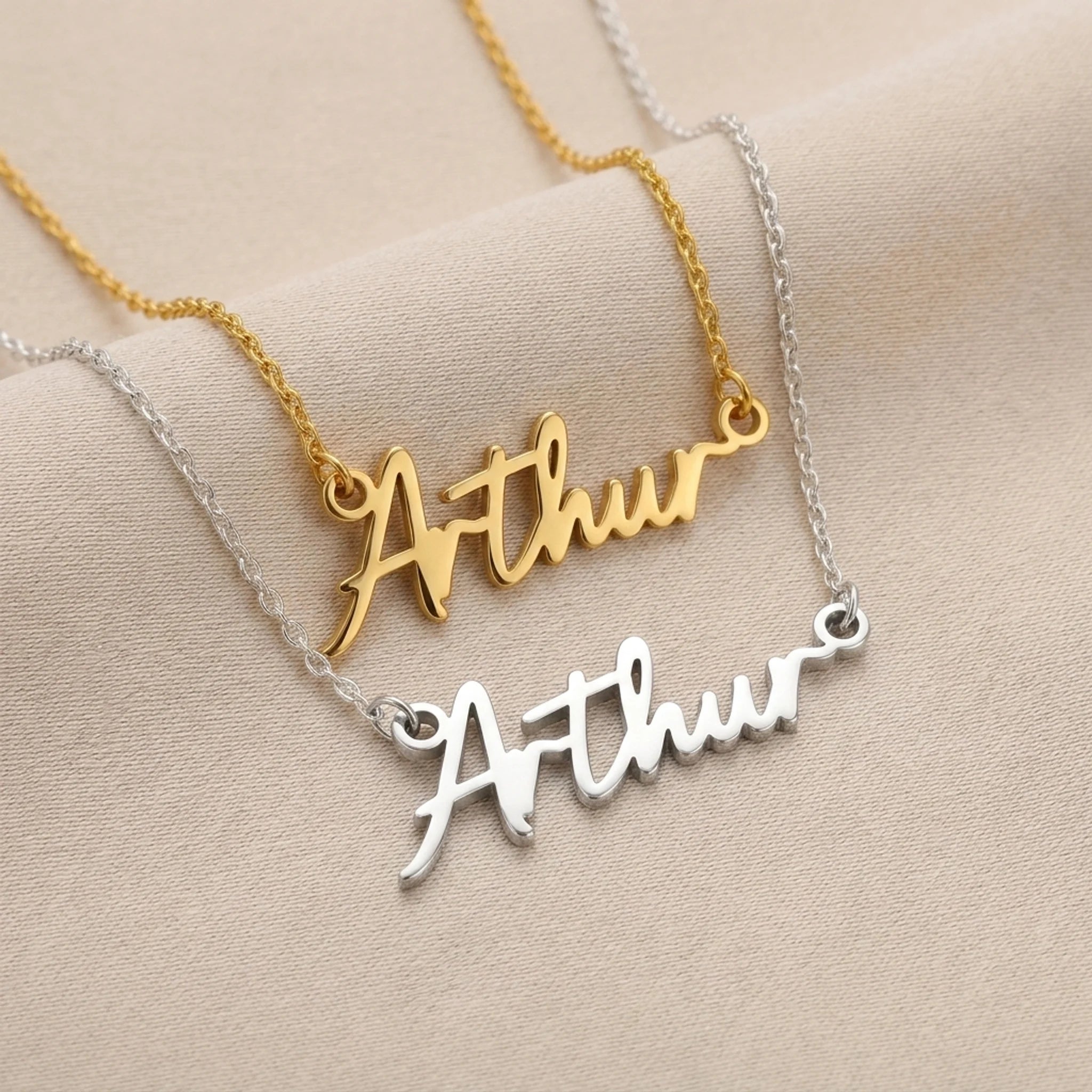 Arthur Name Necklace | 18ct Gold, Silver & Vermeil | Ready to Ship