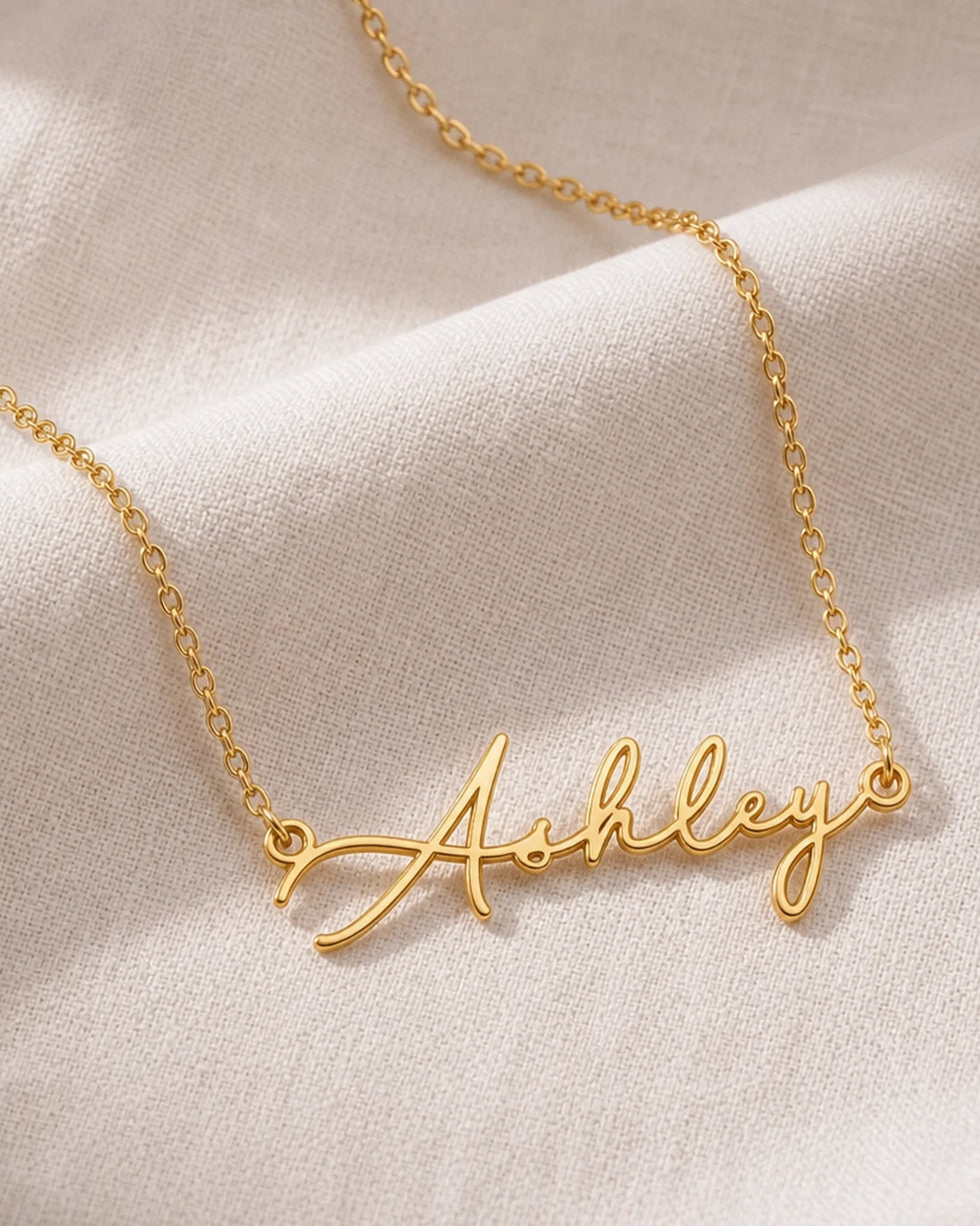 Ashley Name Necklace | 18ct Gold, Silver & Vermeil | Ready to Ship