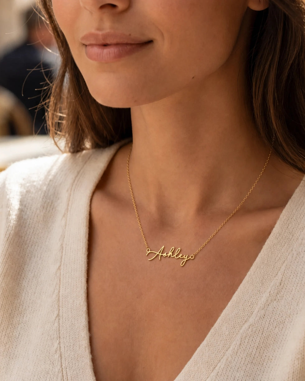 Ashley Name Necklace | 18ct Gold, Silver & Vermeil | Ready to Ship