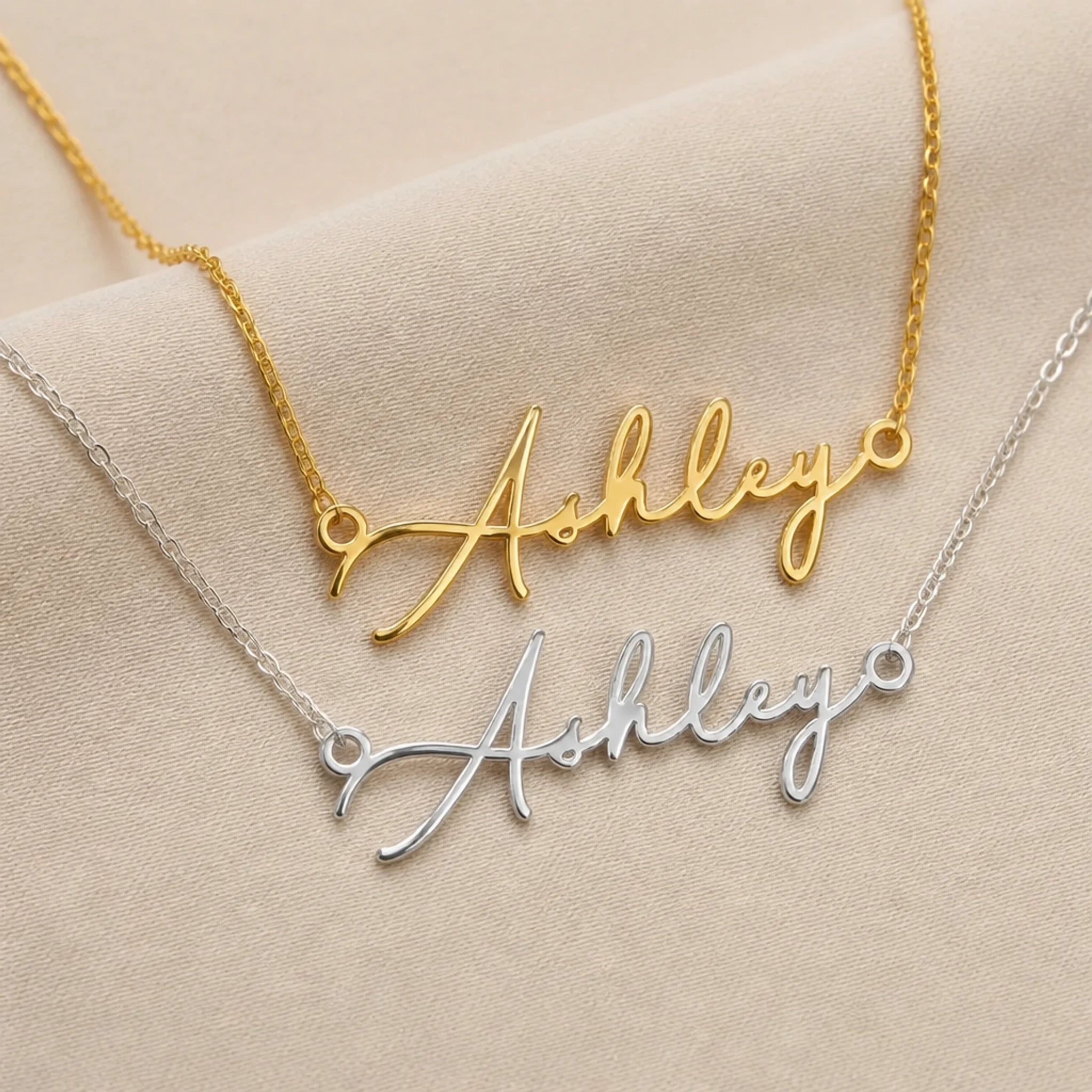 Ashley Name Necklace | 18ct Gold, Silver & Vermeil | Ready to Ship