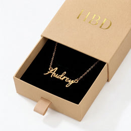 Audrey Name Necklace | 18ct Gold, Silver & Vermeil | Ready to Ship