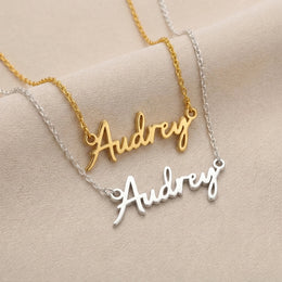 Audrey Name Necklace | 18ct Gold, Silver & Vermeil | Ready to Ship