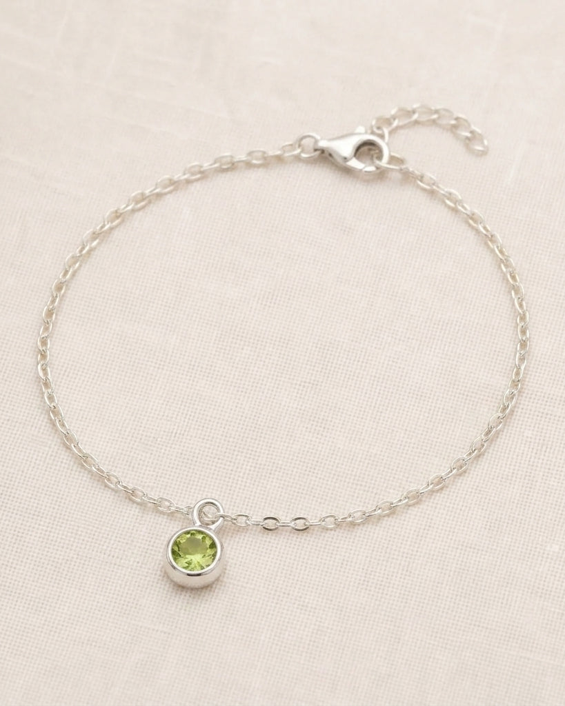 August Birthstone Bracelet | Peridot, Gold & Silver