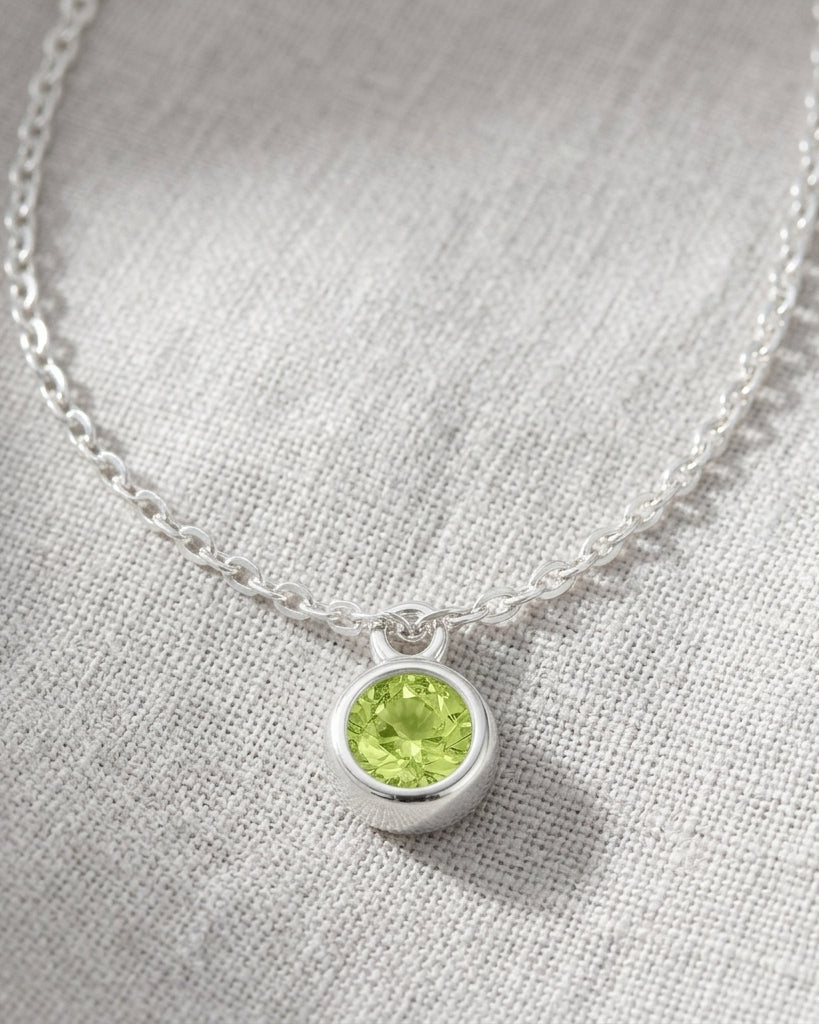 August Birthstone Necklace | Peridot, Gold & Silver