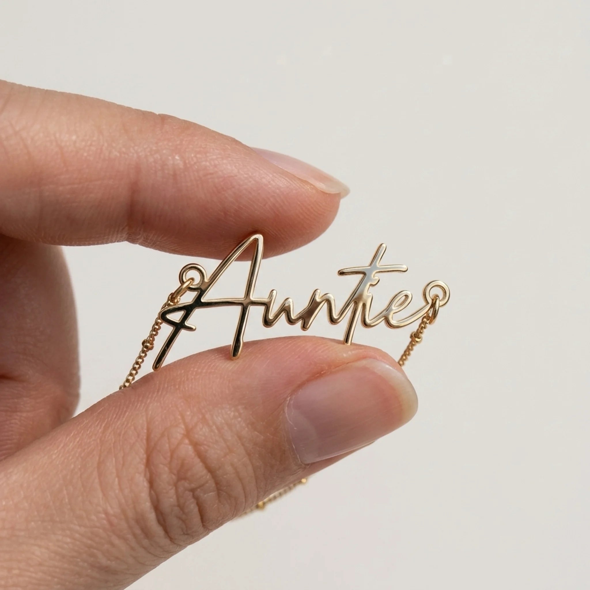 Auntie Name Necklace | 18ct Gold, Silver & Vermeil | Ready to Ship