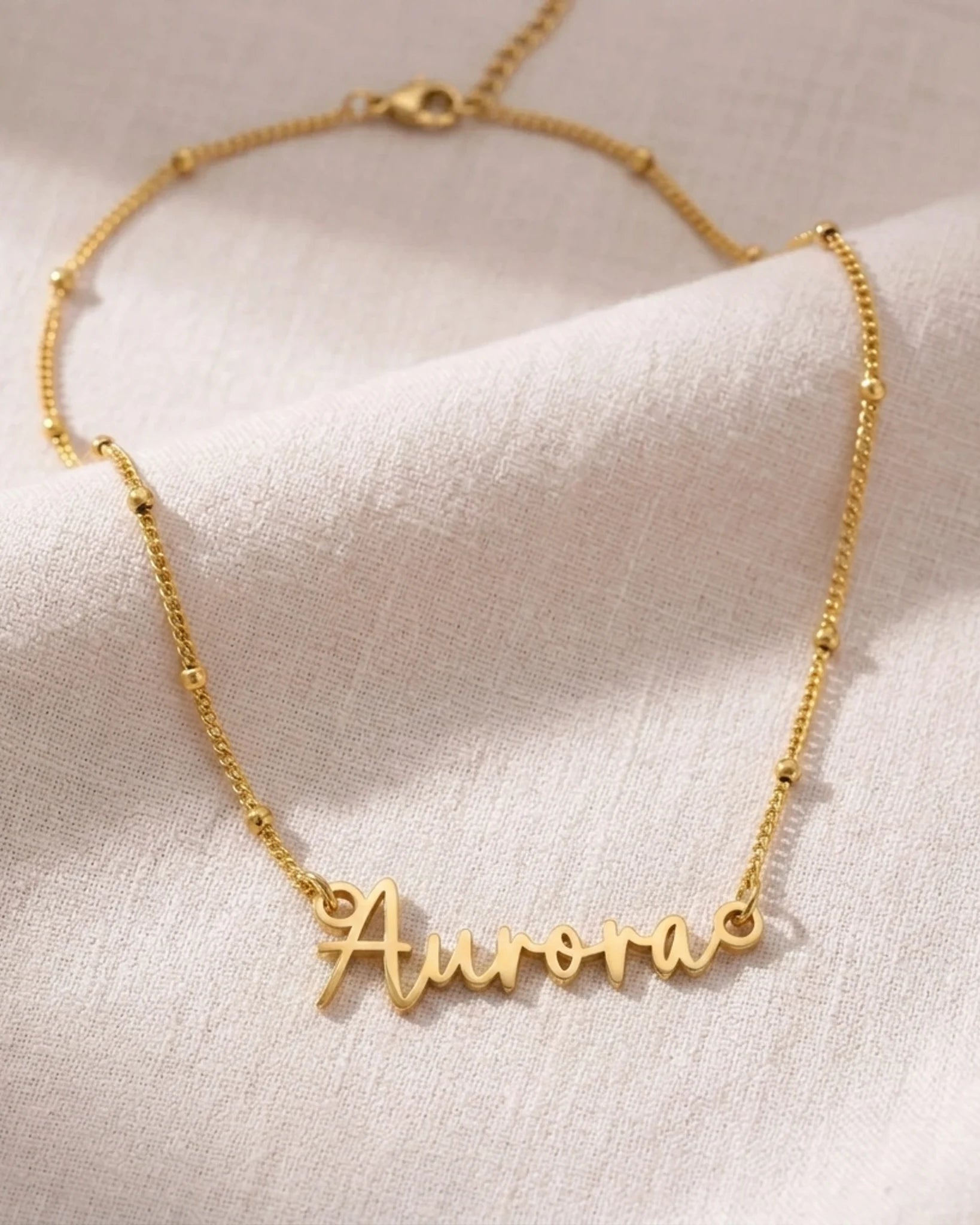 Aurora Name Necklace | 18ct Gold, Silver & Vermeil | Ready to Ship