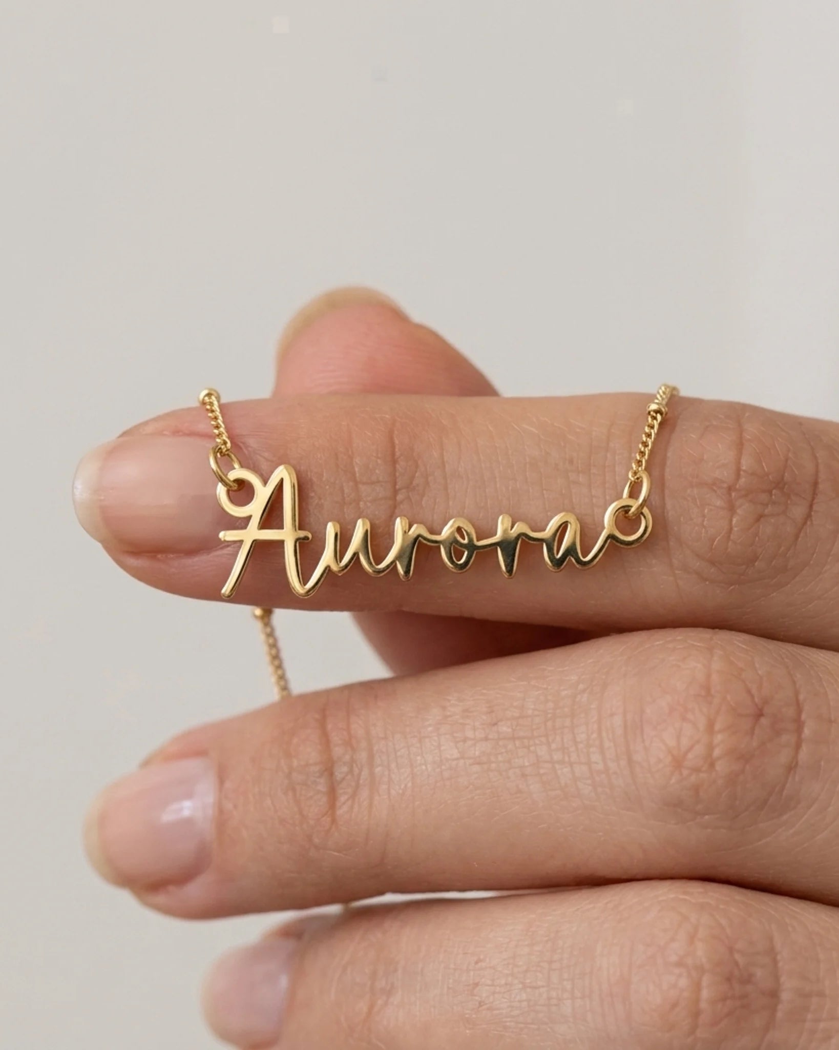 Aurora Name Necklace | 18ct Gold, Silver & Vermeil | Ready to Ship