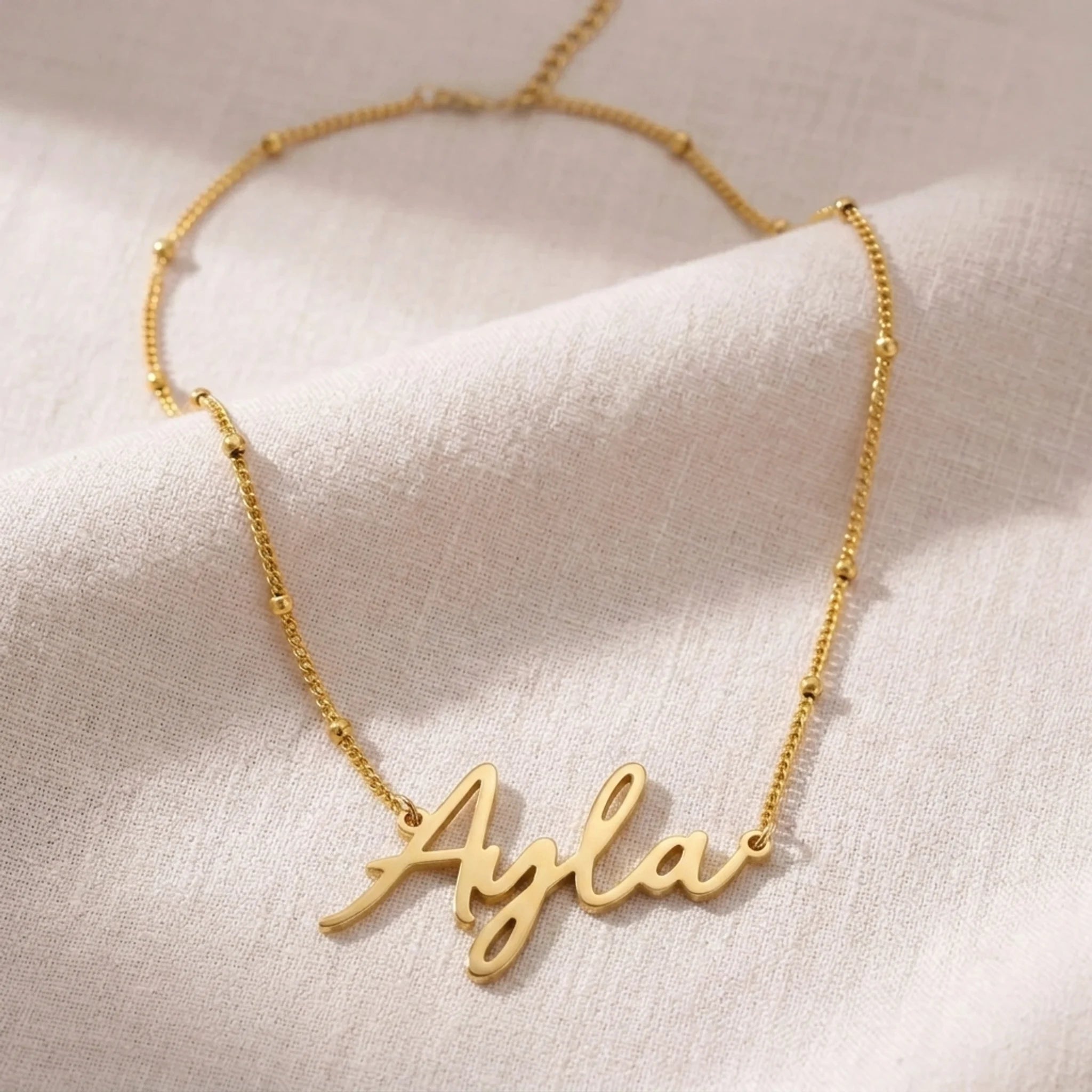 Ayla Name Necklace | 18ct Gold, Silver & Vermeil | Ready to Ship