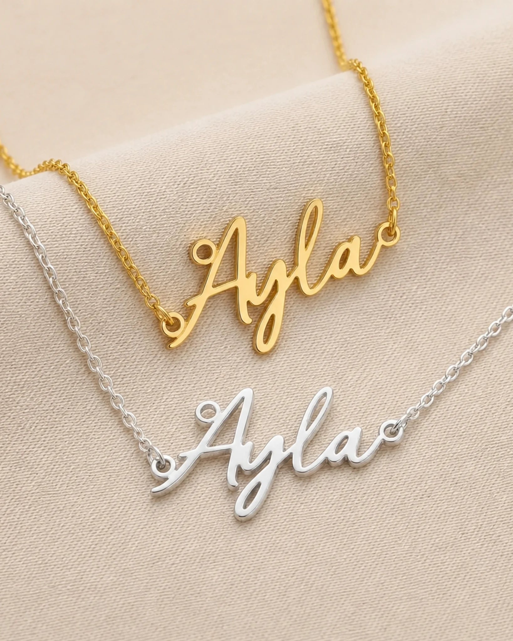 Ayla Name Necklace | 18ct Gold, Silver & Vermeil | Ready to Ship