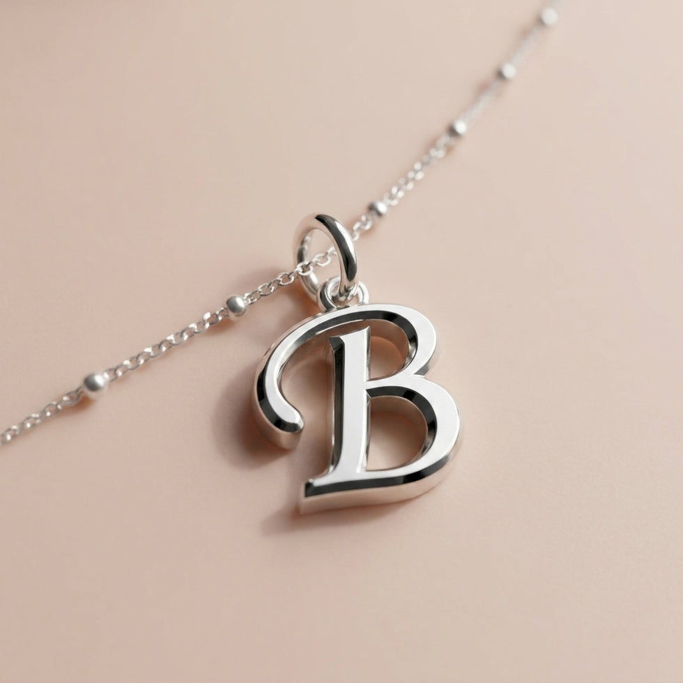 B Bracelet | Initial & Letter B Charm, Gold & Silver
