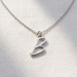 B Necklace | Initial & Letter B Pendant, Gold & Silver