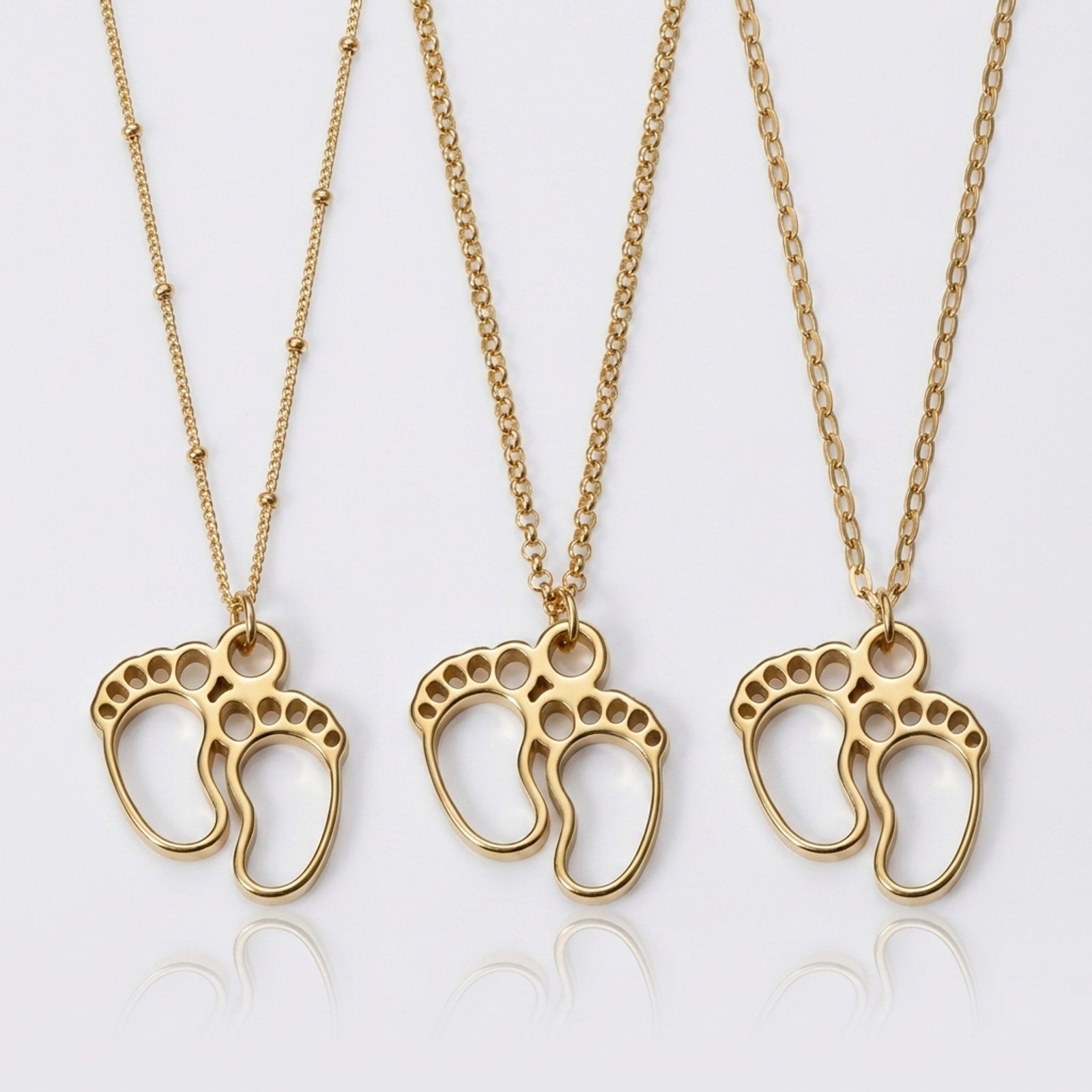 Baby Feet Charm Necklace & Bracelet