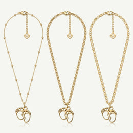 Baby Feet Charm Necklace & Bracelet