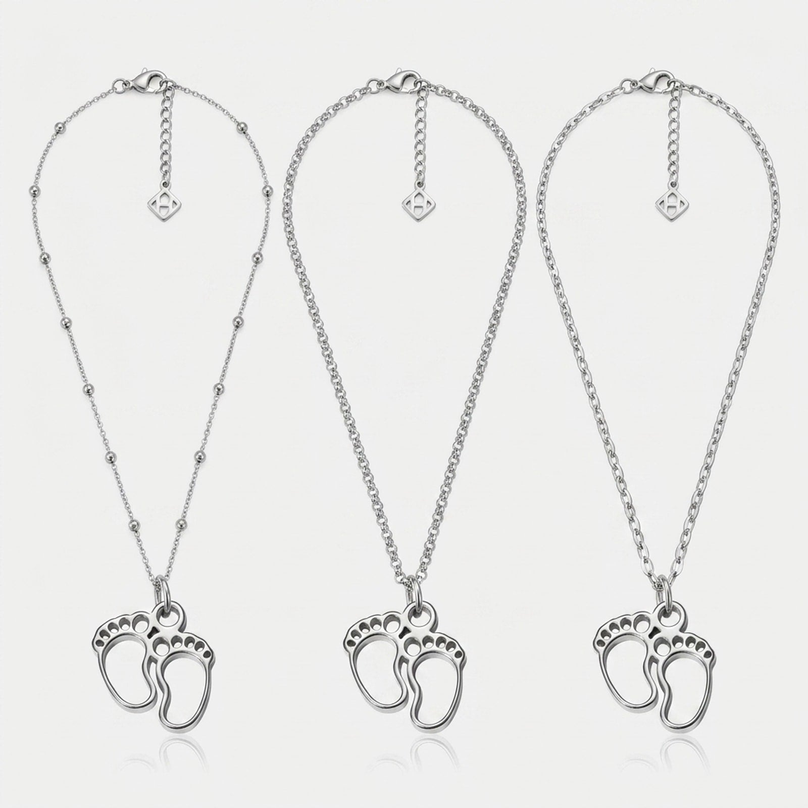 Baby Feet Charm Necklace & Bracelet