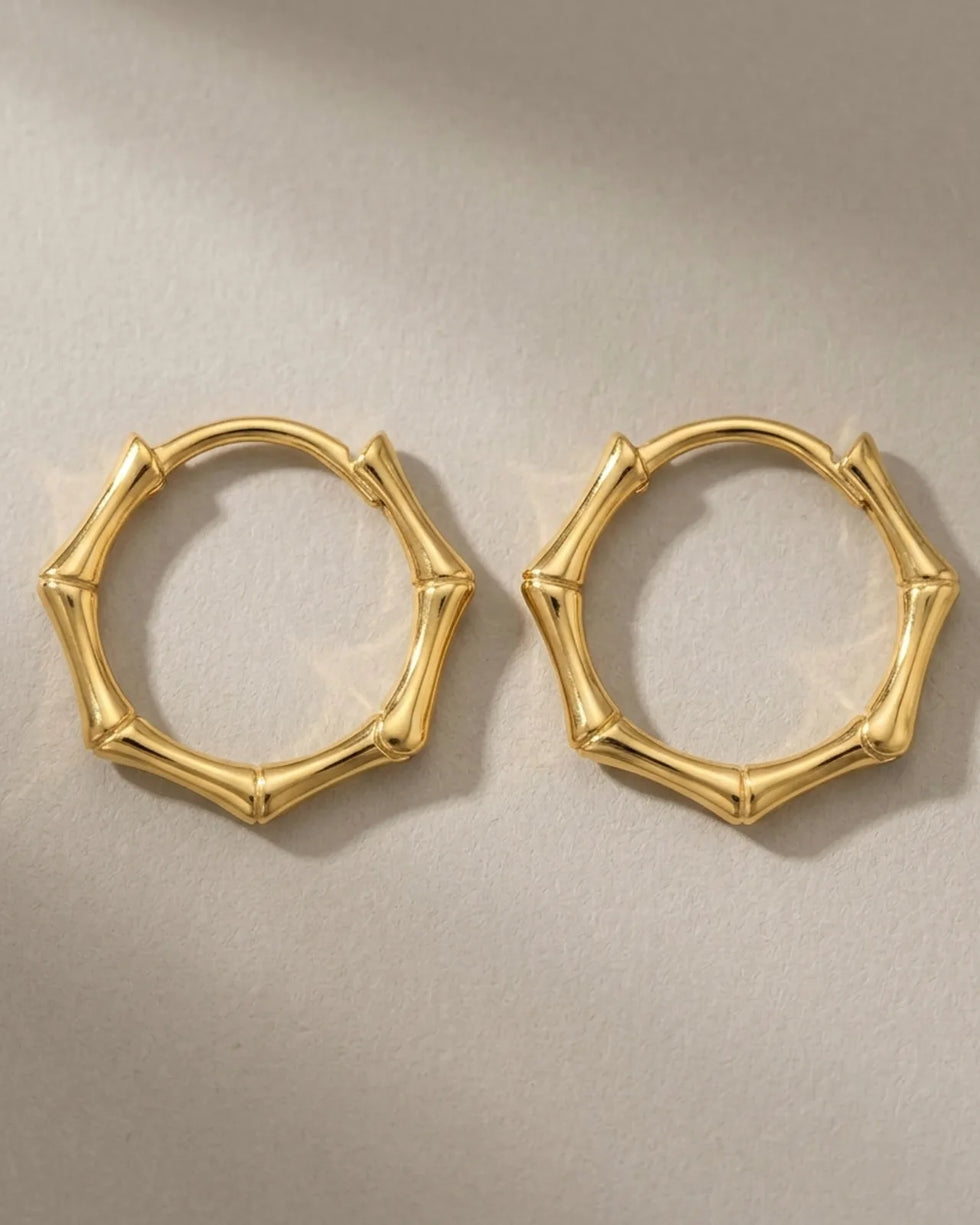 Bamboo Huggie Earring