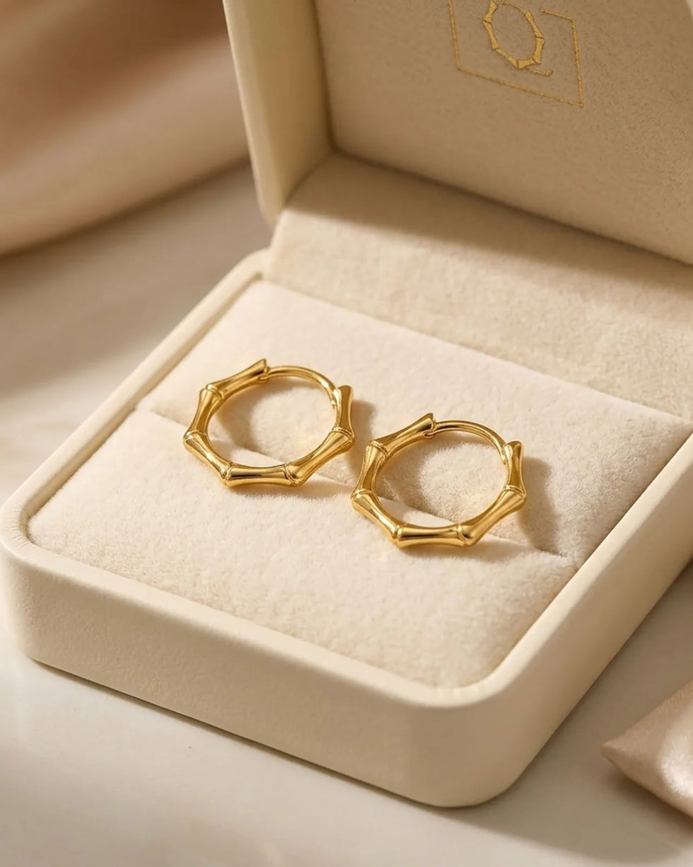 Bamboo Huggie Earring