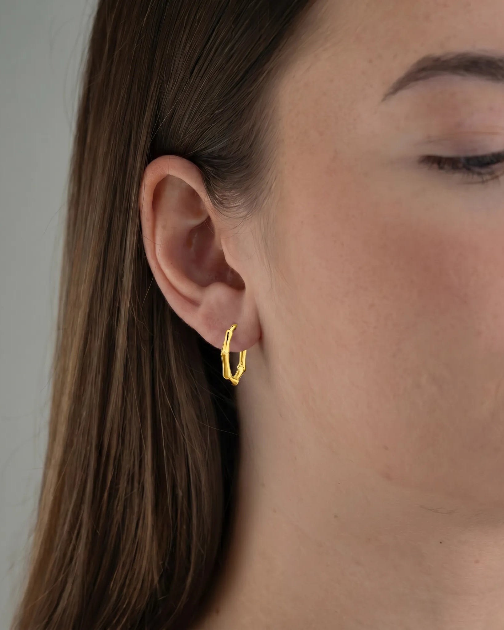 Bamboo Huggie Earring
